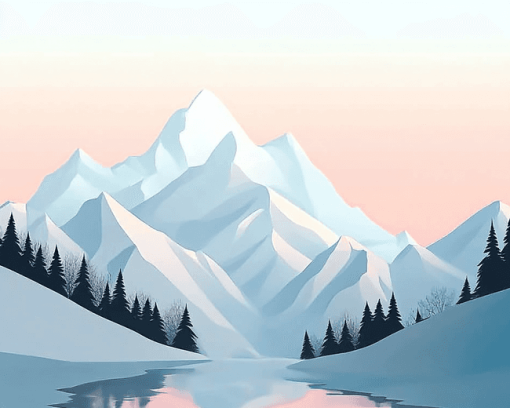 Snowy Mountains Diamond Painting