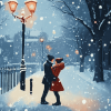 Snowy Romance for Lovers Diamond Painting