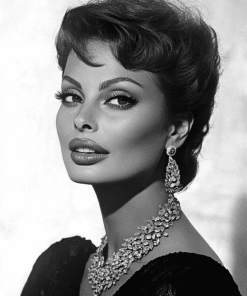 Sophia Loren Black and White Diamond Painting