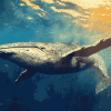 Spem Whale Marine Giant Diamond Painting