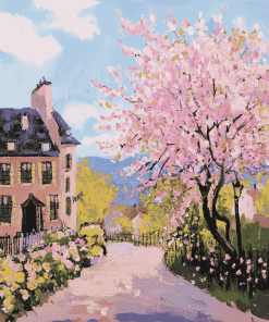 Spring Countryside Landscape Diamond Painting