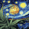 Starry Night Cannabis Diamond Painting