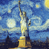 Starry Night Liberty Diamond Painting