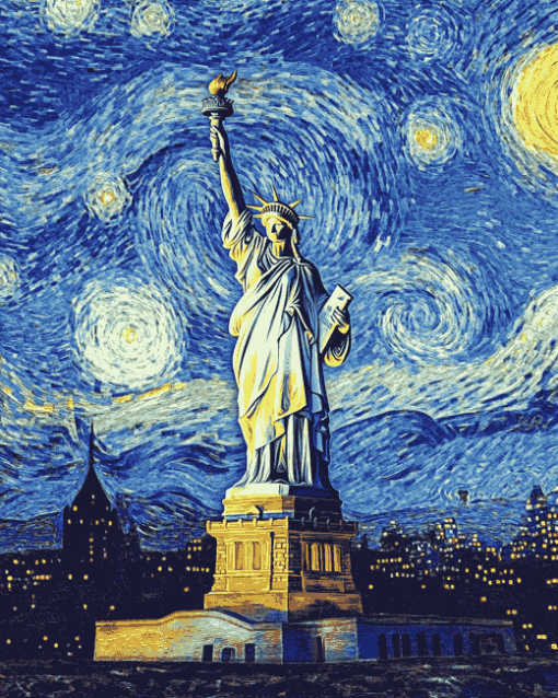 Starry Night Liberty Diamond Painting