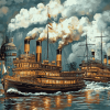 Steamboat Ships Diamond Painting