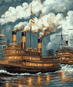 Steamboat Ships Diamond Painting