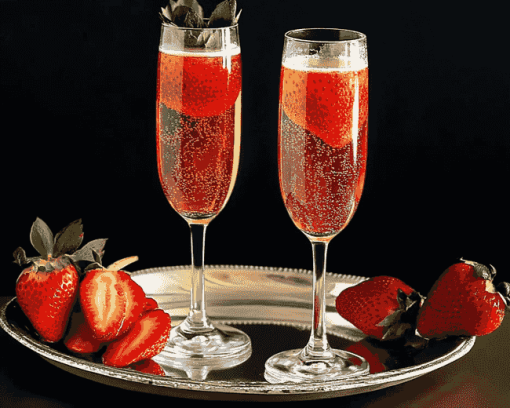 Strawberry Champagne Delight Diamond Painting