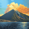 Stromboli Volcano Sicily Diamond Painting