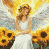 Sunflower Angel Vintage Diamond Painting