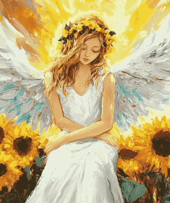 Sunflower Angel Vintage Diamond Painting