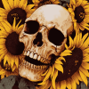 Sunflower Skull Diamond Painting