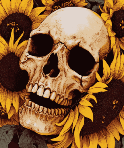 Sunflower Skull Diamond Painting