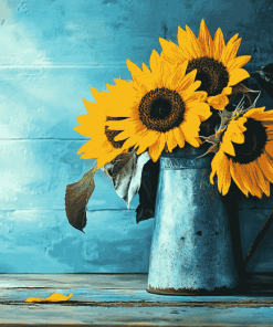 Sunflower Table Blossoms Diamond Painting