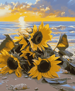 Sunflowers by the Beach Diamond Painting