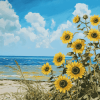 Sunflowers by the Beach Diamond Painting