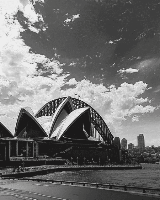 Sydney Buildings Black And White Diamond Painting