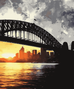 Sydney Harbor Bridge Silhouette Diamond Painting