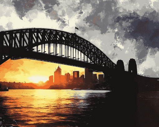 Sydney Harbor Bridge Silhouette Diamond Painting