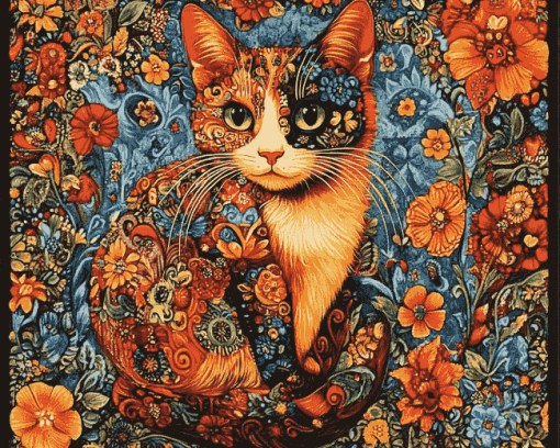 Tapestry Cat Masterpiece Diamond Painting