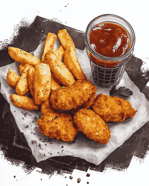 Tasty Chicken Nuggets Diamond Painting