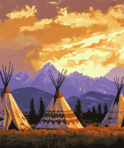 Teepees and Landscapes Diamond Painting