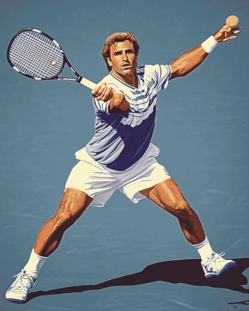 Tennis Legend Andre Agassi Diamond Painting