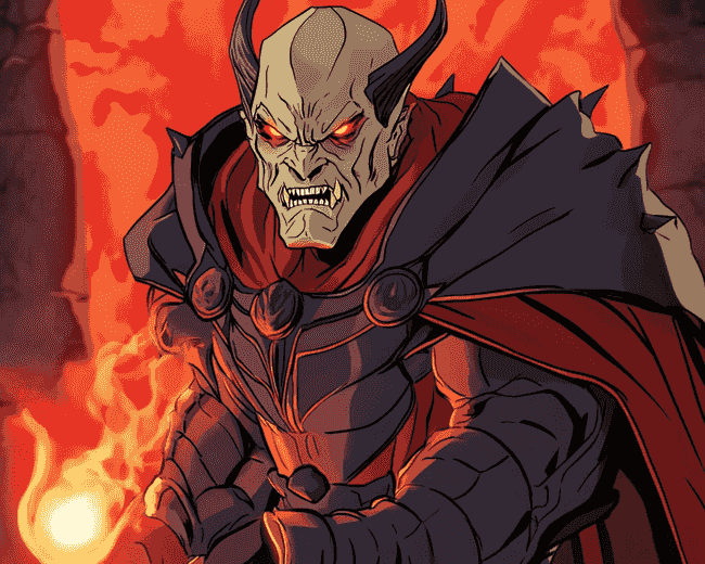 Finalizing The Demon Etrigan diamond painting artwork