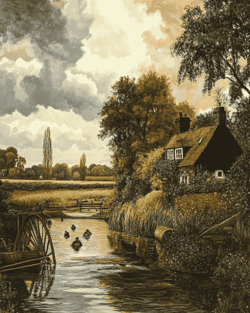 The Hay Wain Landscape Diamond Painting