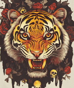 Tiger and Skull Diamond Painting