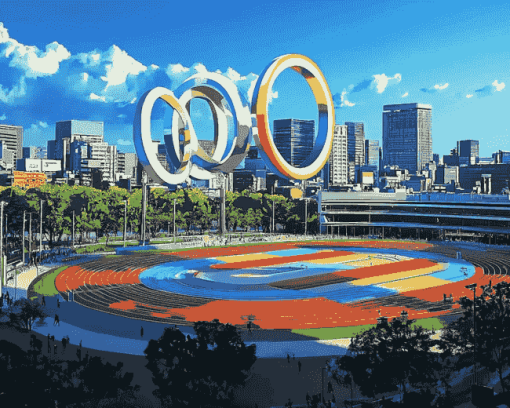 Tokyo Olympic Rings Diamond Painting