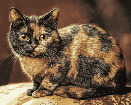 Tortoiseshell Cat Diamond Painting