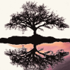 Tree Silhouette Scenery Diamond Painting