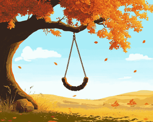 Tree Swing Cartoon Diamond Painting