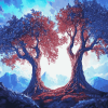 Twins Tree Anime Diamond Painting