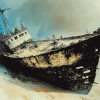 Underwater Wrack Ship Seascape Diamond Painting