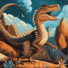 Velociraptor Cartoon Diamond Painting