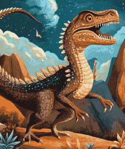 Velociraptor Cartoon Diamond Painting