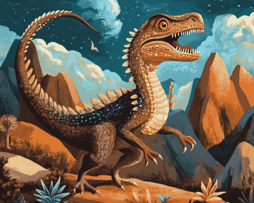 Velociraptor Cartoon Diamond Painting