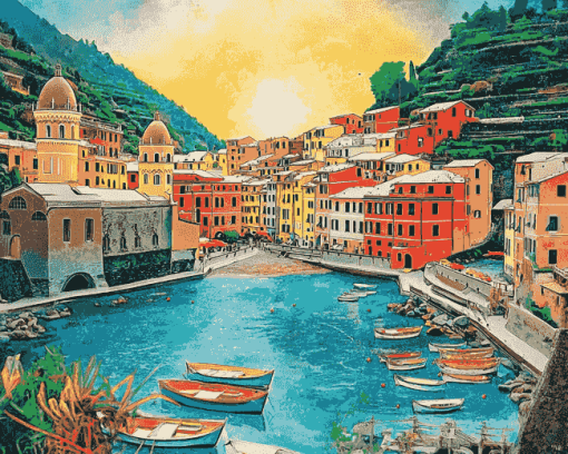 Vernazza Cities of Italy Diamond Painting