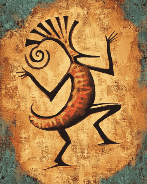 Vibrant Kokopelli Abstract Diamond Painting