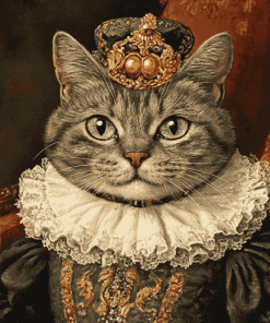 Victorian Cat Art Diamond Painting