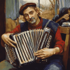 Vintage Accordion Musician Diamond Painting