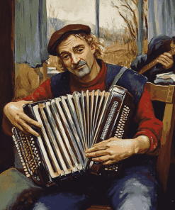 Vintage Accordion Musician Diamond Painting