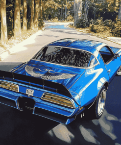 Vintage Blue Trans Am Car Diamond Painting