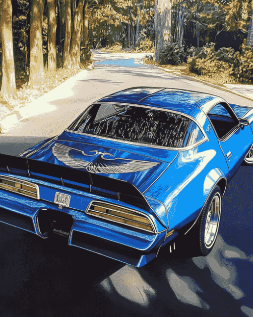 Vintage Blue Trans Am Car Diamond Painting