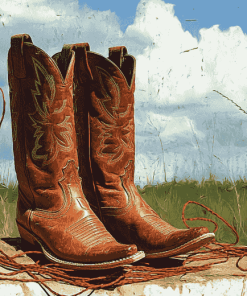 Vintage Cowboy Boots Diamond Painting