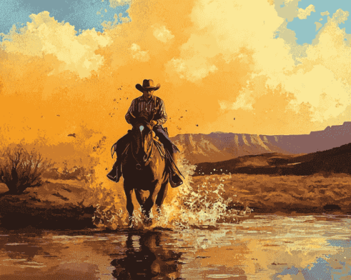 Vintage Cowboys and Horses Diamond Painting