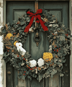 Vintage Door Wreaths Diamond Painting