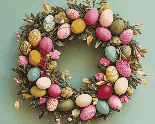 Vintage Easter Wreaths Diamond Painting