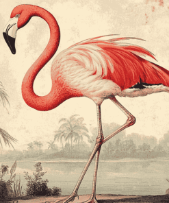 Vintage Flamingo Bird Diamond Painting